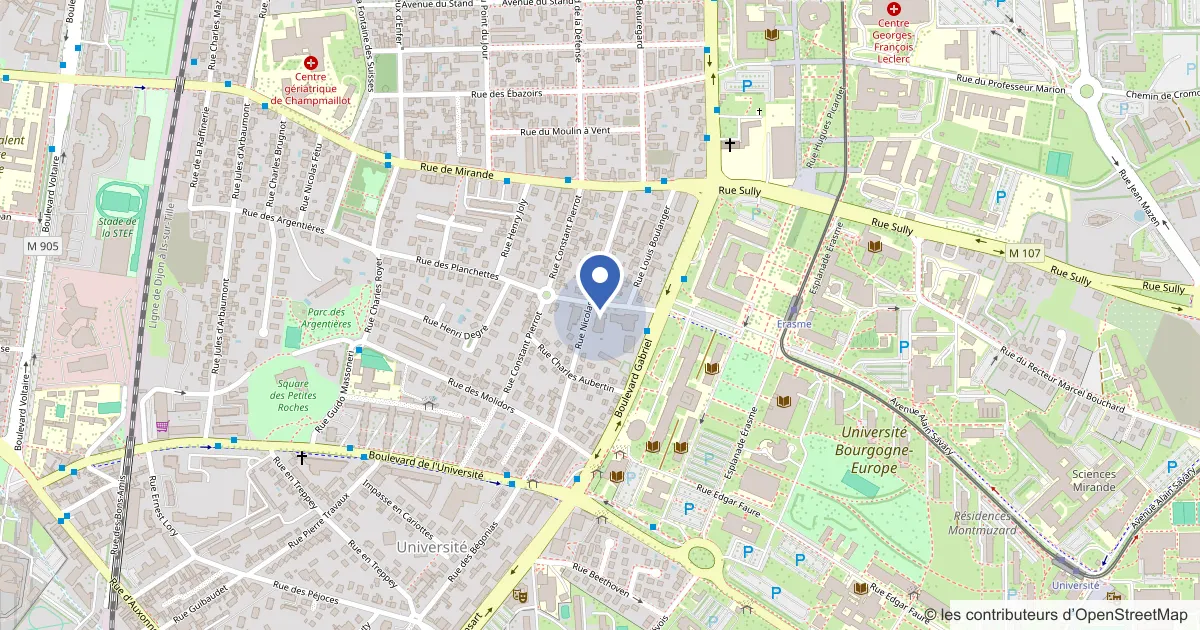 Plan du quartier de SupDijon, 34 rue des Planchettes, 21000 Dijon