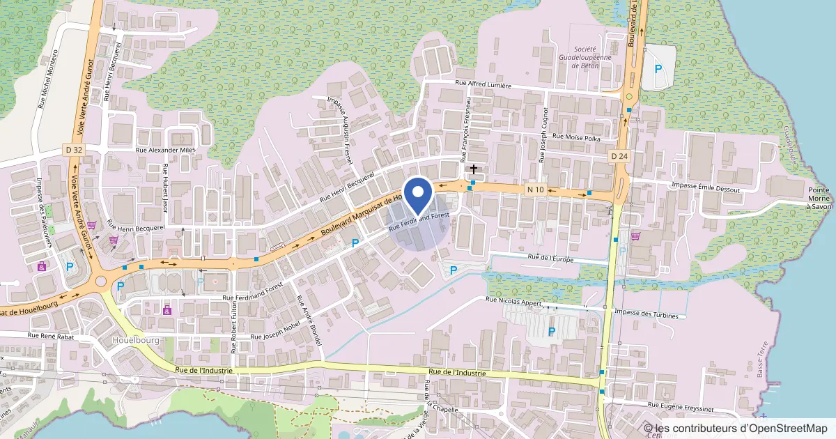 Plan du quartier de Cours Médical, 22 rue Ferdinand Forest, Jarry, 97122 Baie-Mahault