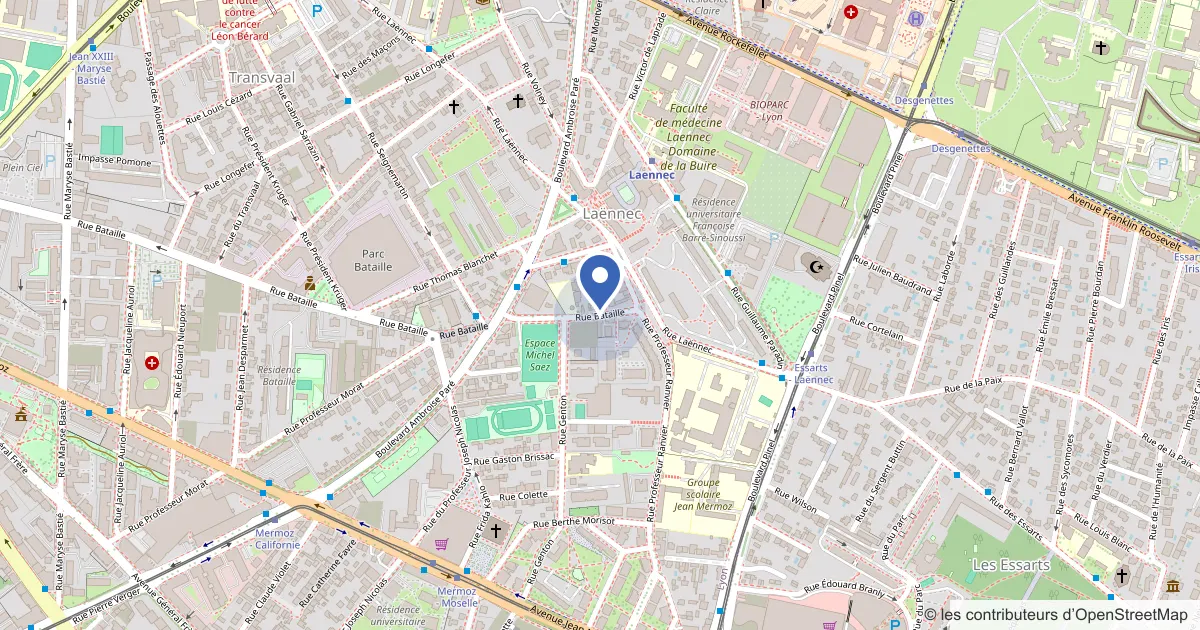 Plan du quartier de Cours Agora, 131 rue Bataille, 69008 Lyon