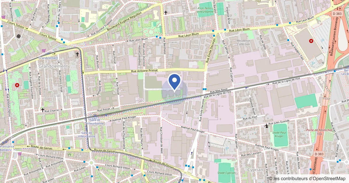 Plan du quartier de Cours Agora, 36 rue Antoine Primat, 69100 Villeurbanne