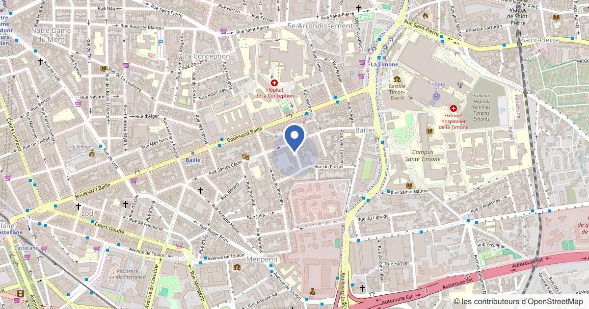 Plan du quartier d’IPEM, 6 rue Michel Mérino, 13005 Marseille