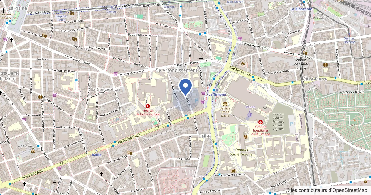 Plan du quartier de Master Prépa Santé, 25 rue Bravet, 13005 Marseille