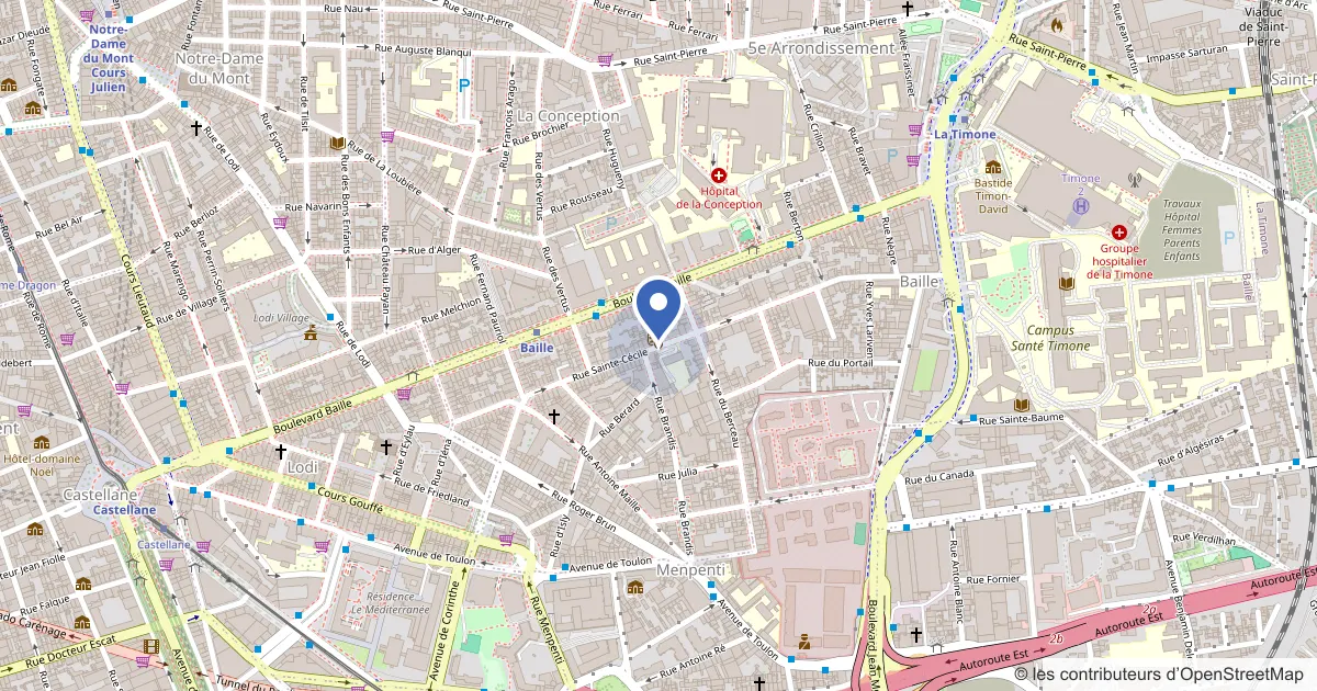 Plan du quartier de Sup Provence, 131 rue Sainte-Cécile, 13005 Marseille