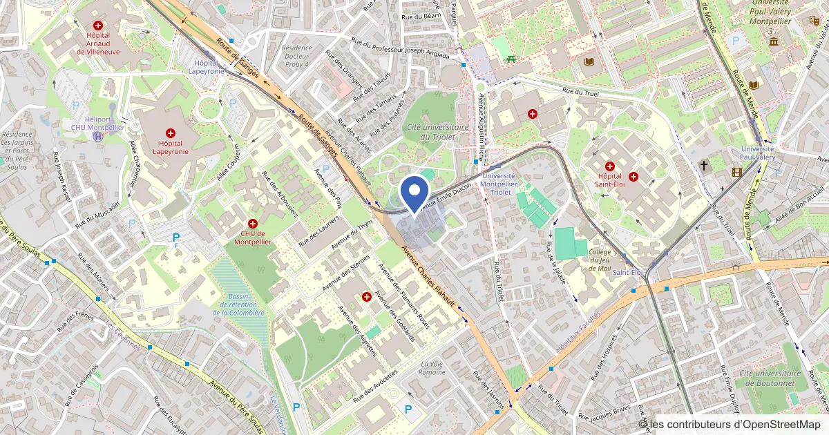 Plan du quartier de Cours Agora, 4 avenue Émile Diacon, 34090 Montpellier