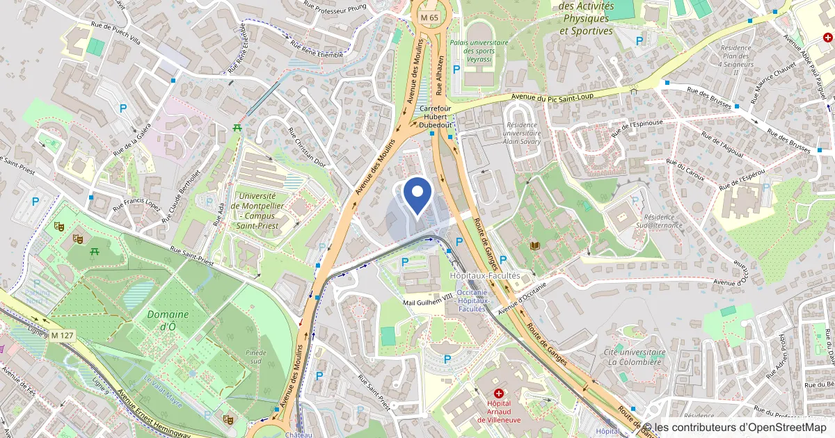 Plan du quartier de Parcoursmed, 214 rue de la Cardonille, 34090 Montpellier