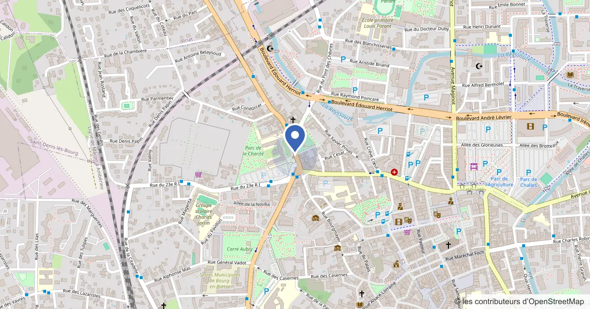 Plan du quartier du campus Lyon 3 de Bourg-en-Bresse, 2 rue du 23e R.I., 01000 Bourg-en-Bresse